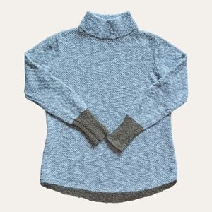 🌷 L.L. Bean Signature Cotton / Linen Ragg Mock Turtleneck Knit Sweater